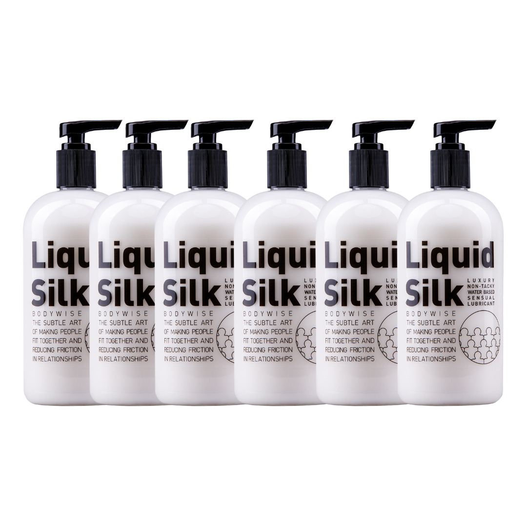 Liquid Silk Lubricant - Water-Based, Non-Sticky 250ml/8.75floz (6 Pack) Bodywise