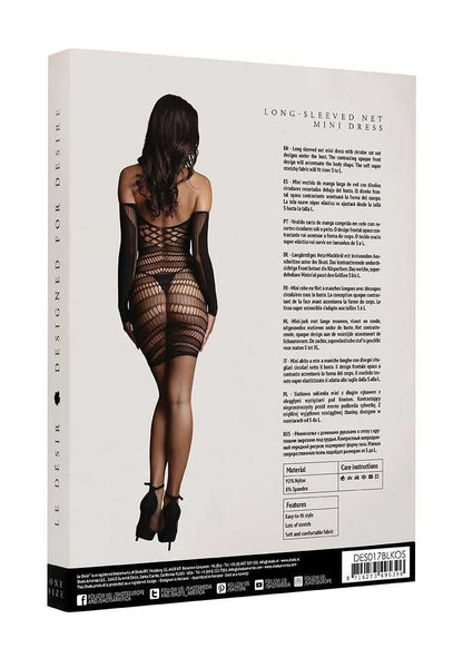 Long Sleeved Mini Dress One Size le desir