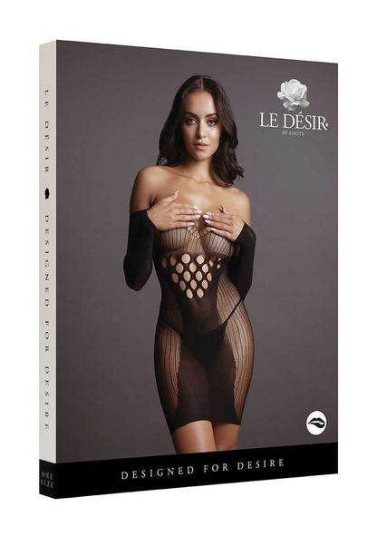 Long Sleeved Mini Dress One Size le desir