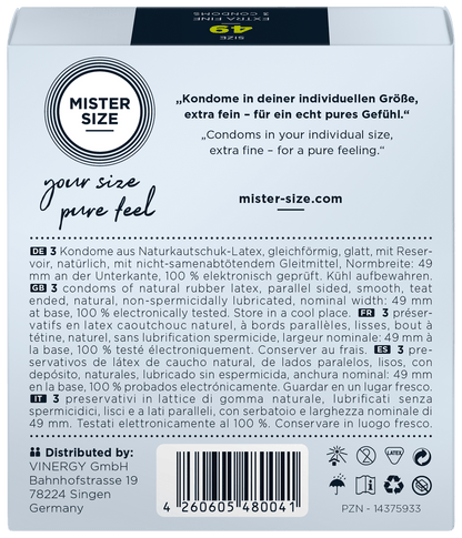 MISTER SIZE 49 3 Pack Condoms Mistersize
