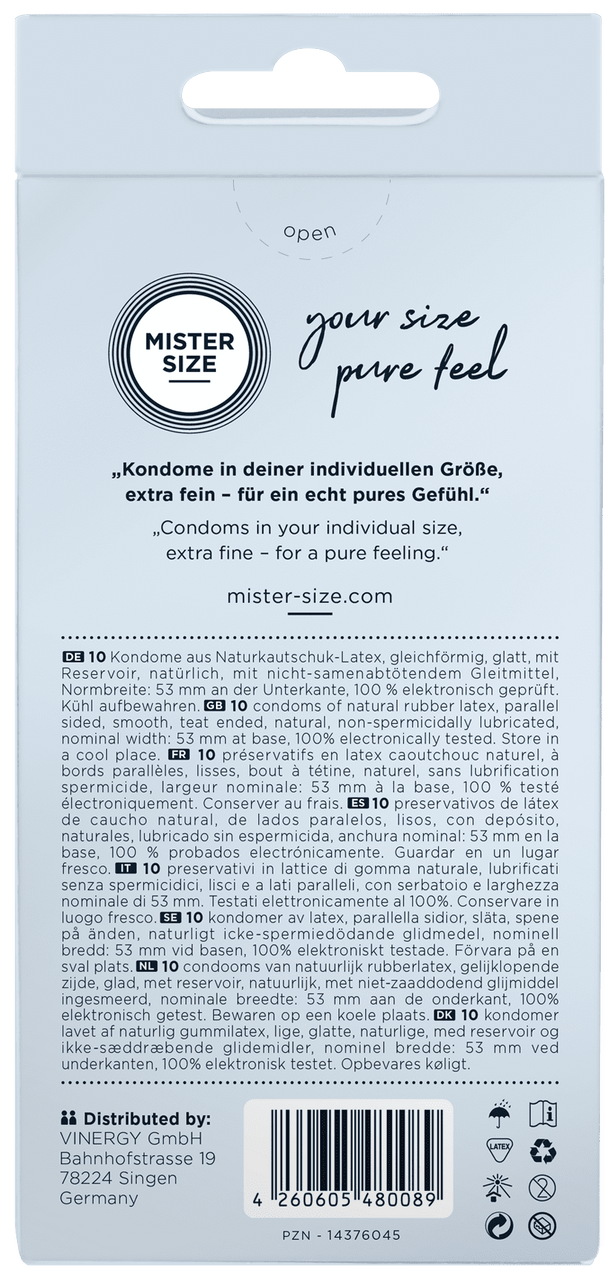 MISTER SIZE 53 10 Pack Condoms Mistersize