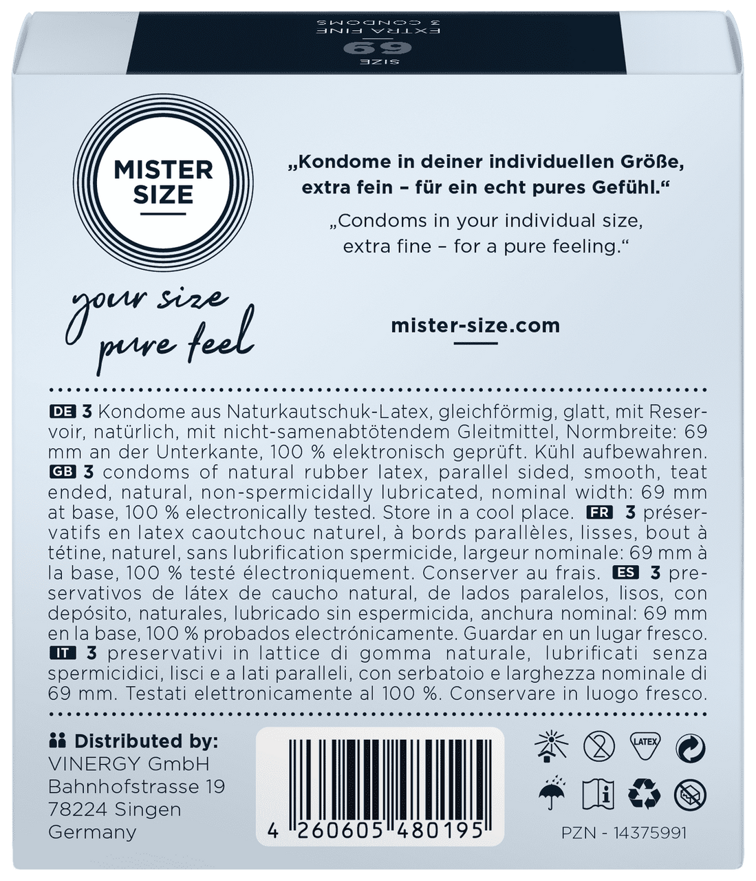MISTER SIZE 69 3 Pack Condoms Mistersize