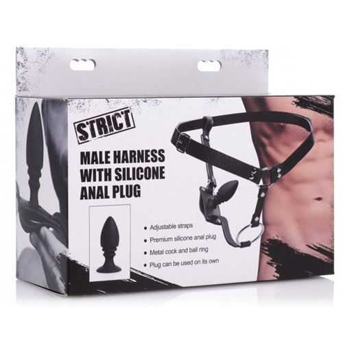 Male Harness with Silicone Anal Plug Master Series