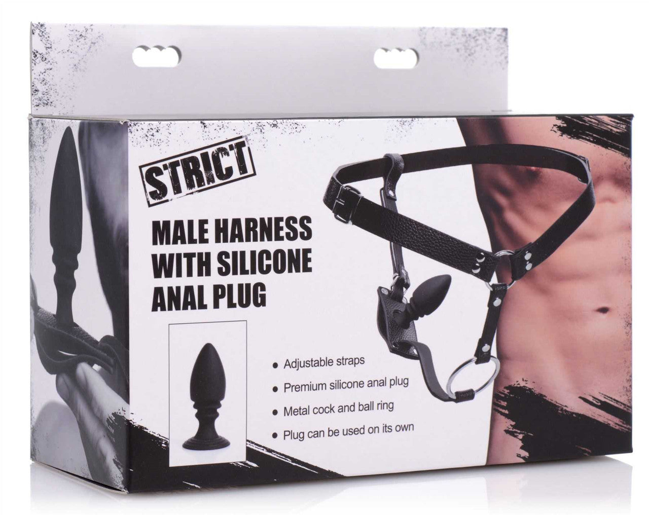 Male Harness with Silicone Anal Plug Master Series