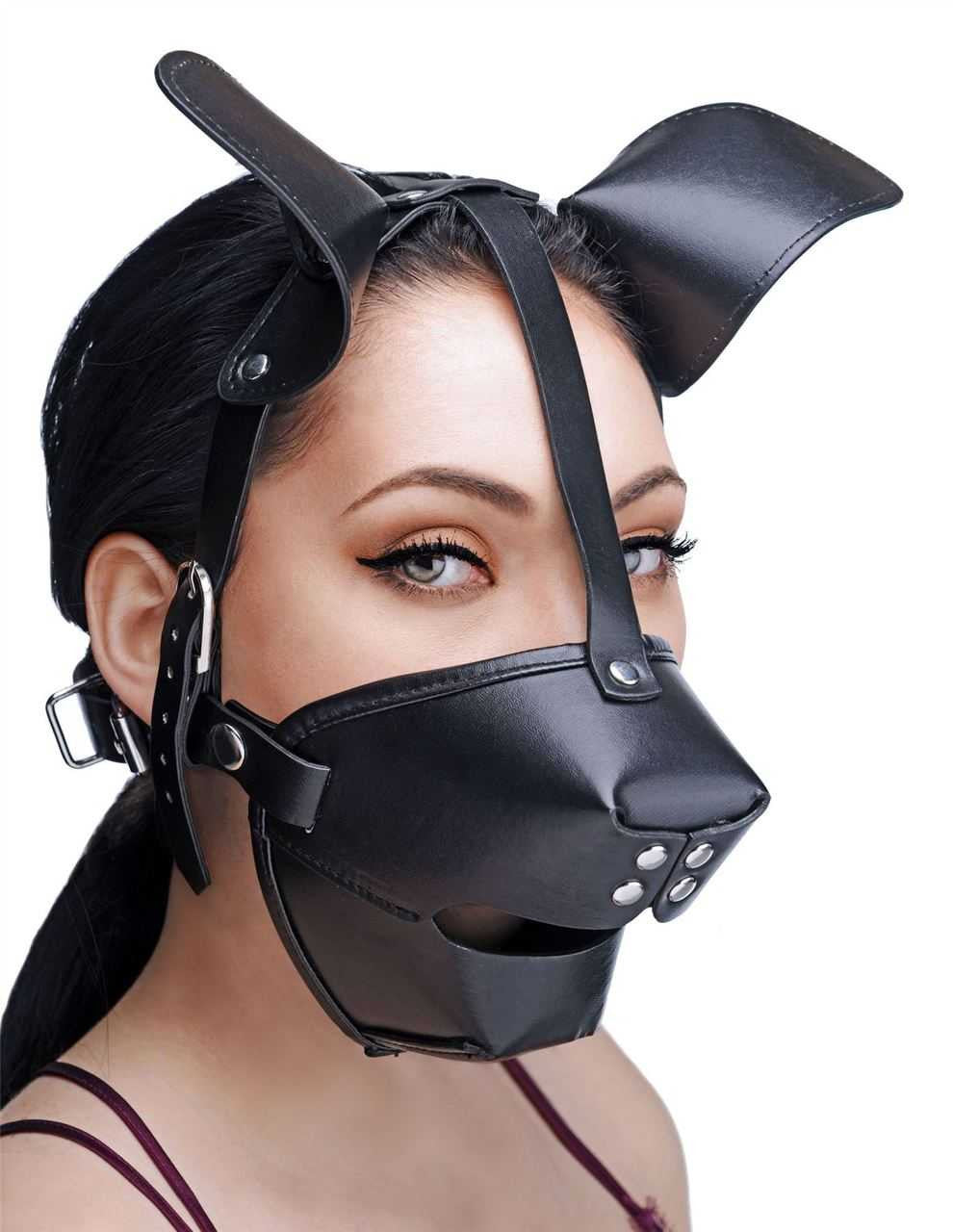 Master Series Pup Puppy Play Hood + Breathable Ball Gag Master Series