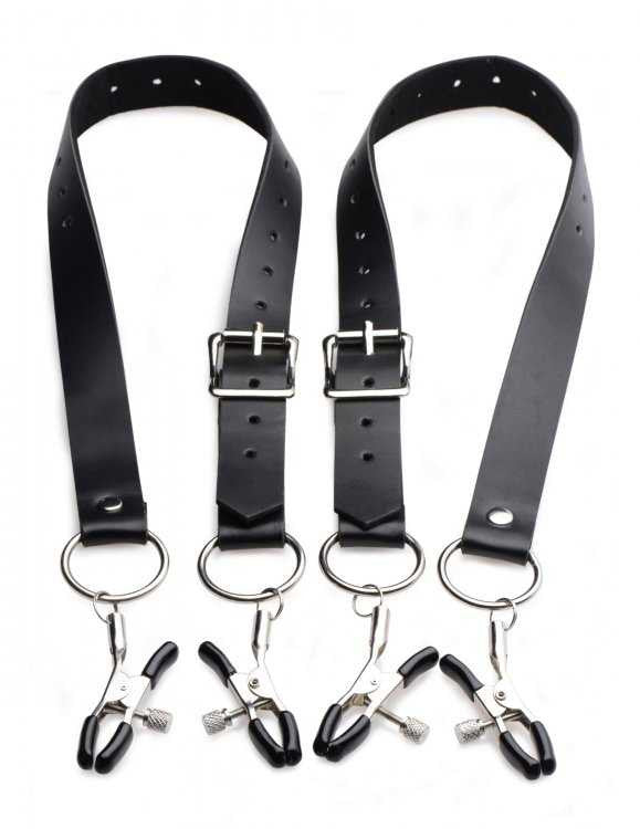 Master Series Spread Labia Spreader Straps with Clamps Master Series