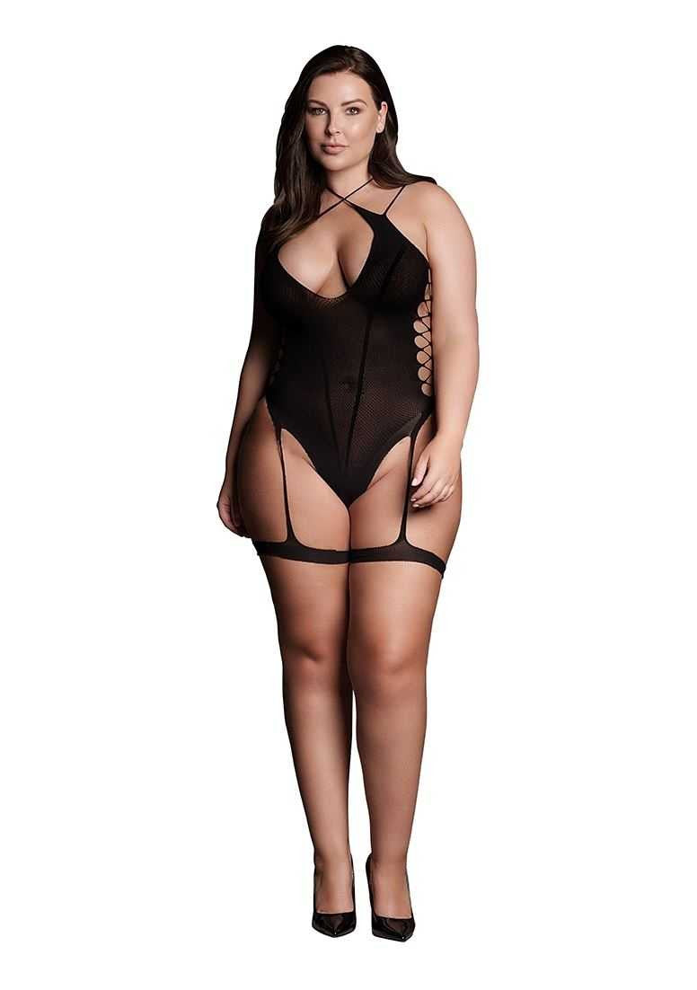 Metis XVI Body with Garters and Crossed Neckline Plus Size le desir