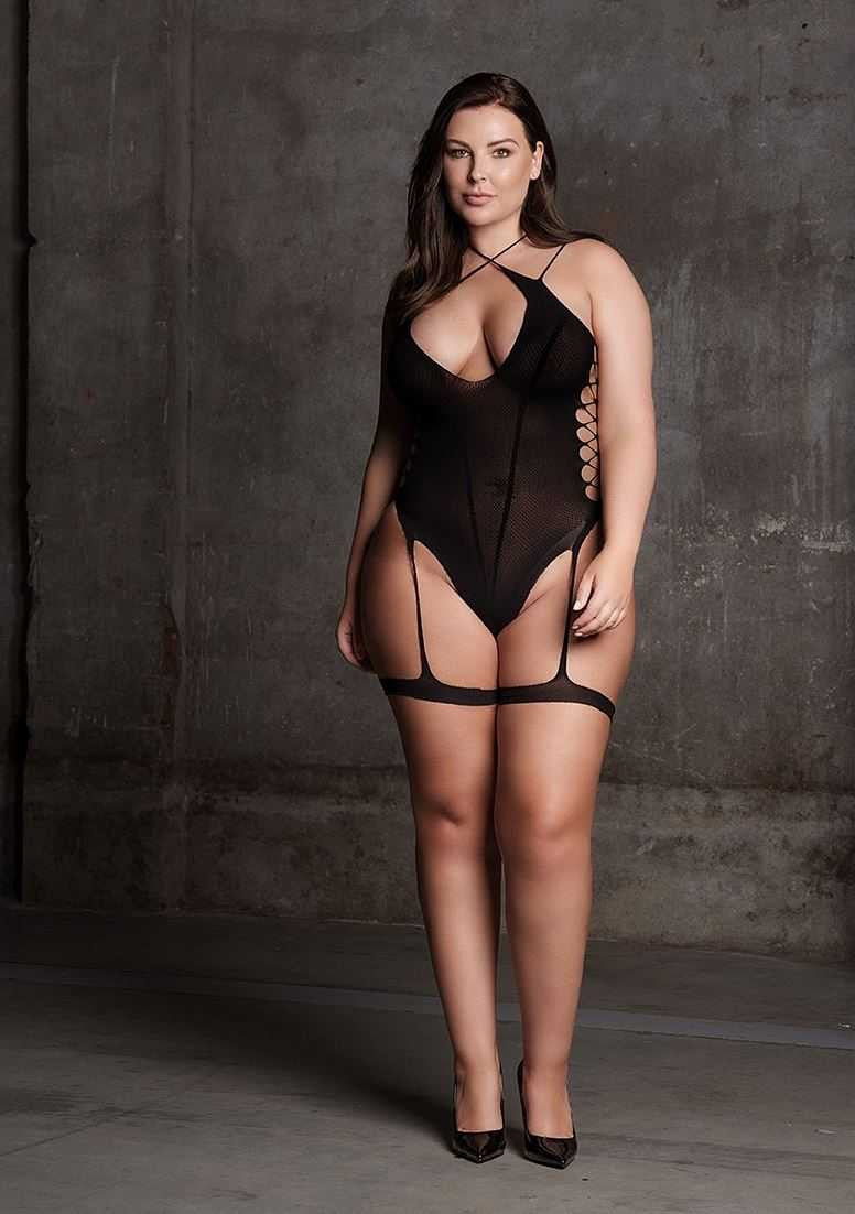 Metis XVI Body with Garters and Crossed Neckline Plus Size le desir