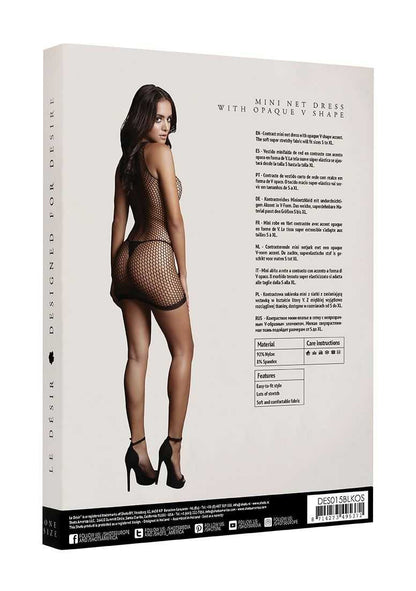 Net Contrast Mini Dress One Size le desir