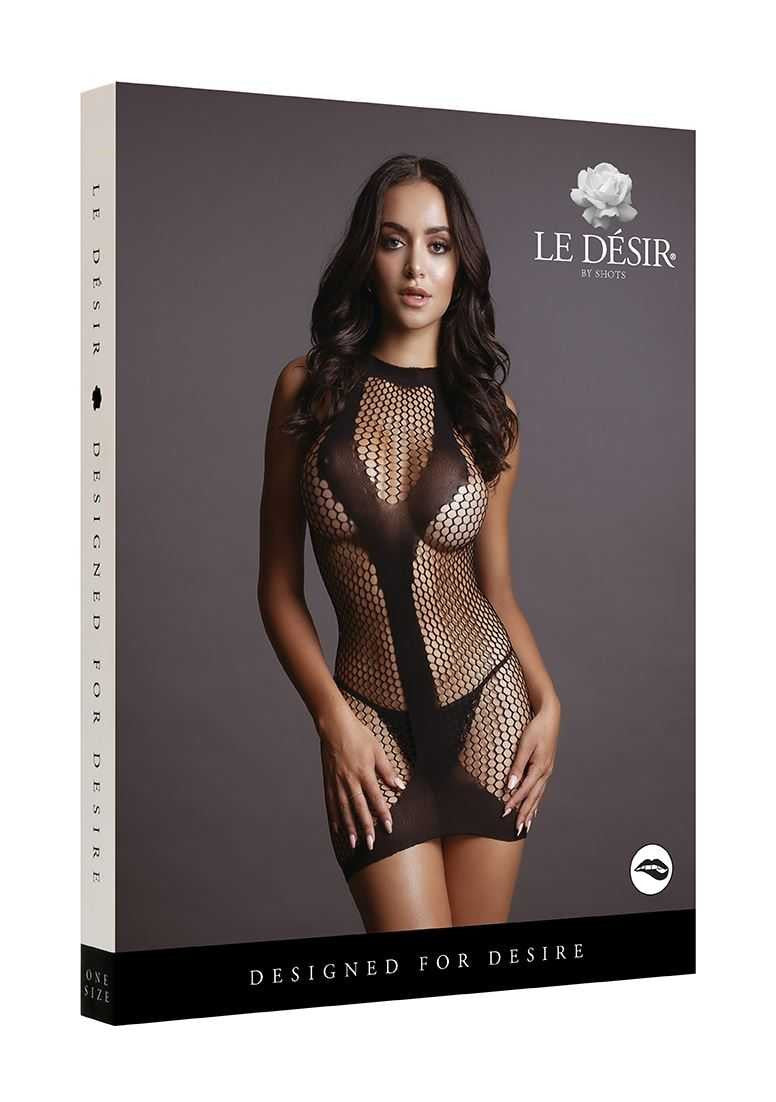 Net Contrast Mini Dress One Size le desir