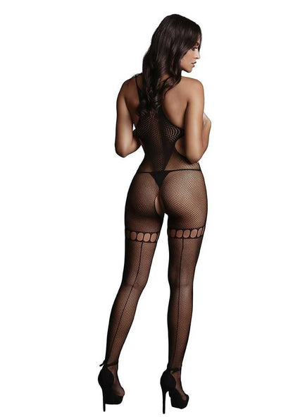 Net High Neck Bodystocking One Size le desir