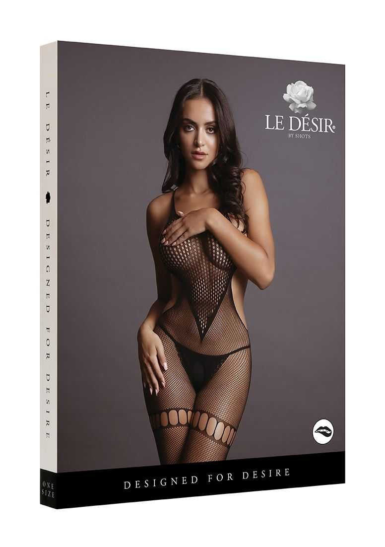 Net High Neck Bodystocking One Size le desir