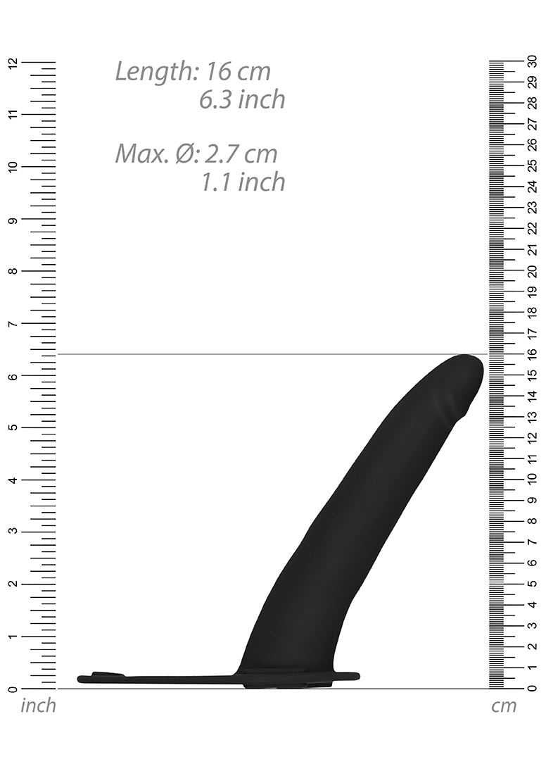 OUCH Vibrating Silicone Strap-On - Adjustable - Black Ouch