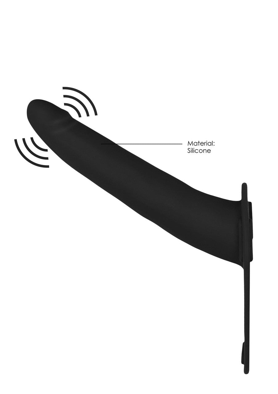 OUCH Vibrating Silicone Strap-On - Adjustable - Black Ouch
