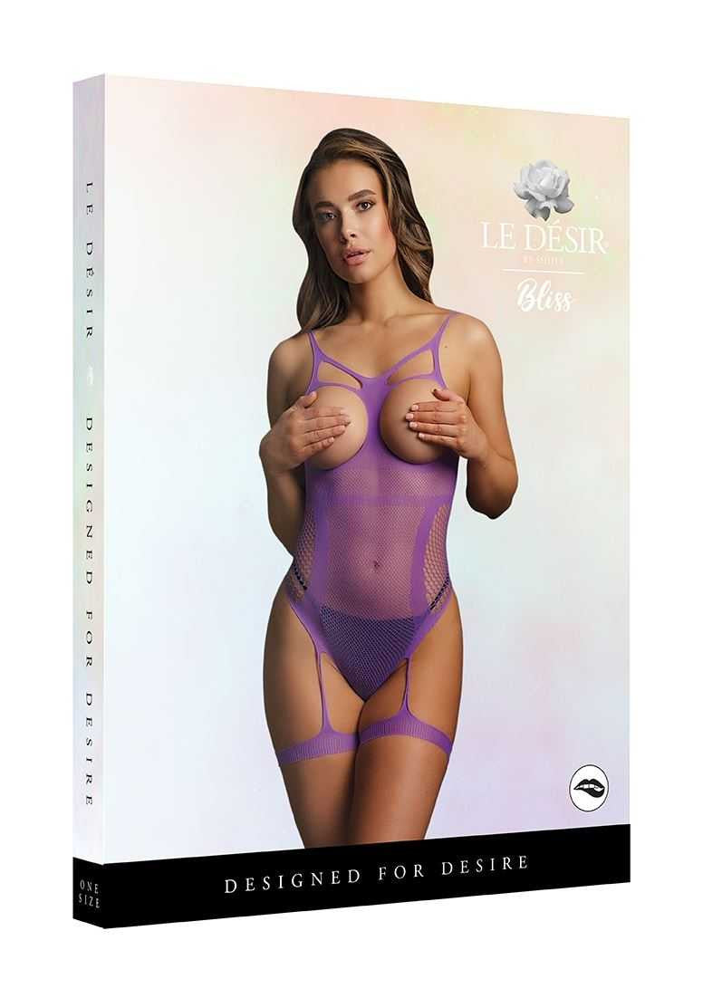 Open-Cup Strappy Teddy One Size Purple le desir