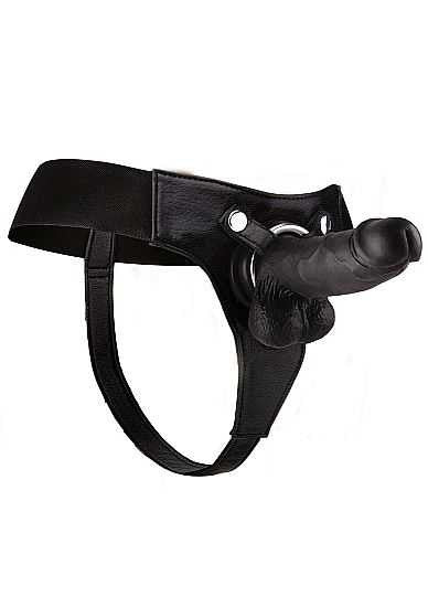 Ouch Realistic 8" Strap On Black SHOTS