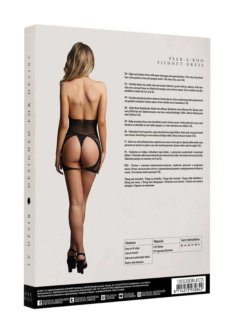 Peek-A-Boo Fishnet Dress One Size le desir