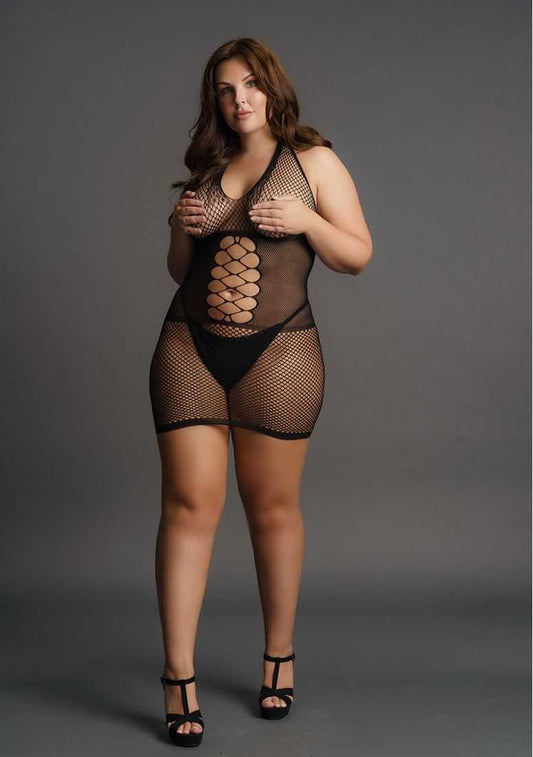 Peek-A-Boo Fishnet Dress Plus Size le desir