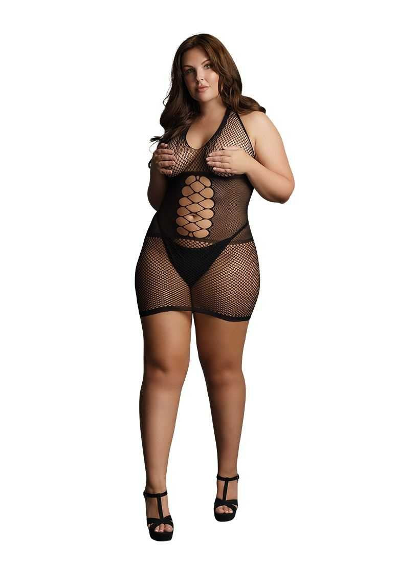 Peek-A-Boo Fishnet Dress Plus Size le desir