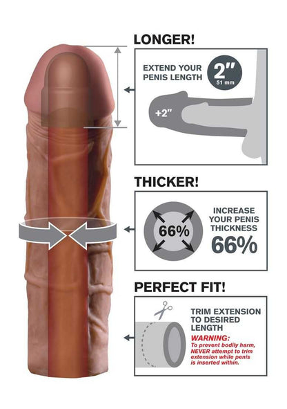 Pipedream Fantasy X-tensions Mega 2" Extension - Brown 