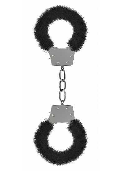 Pleasure Handcuffs Furry - Black SHOTS