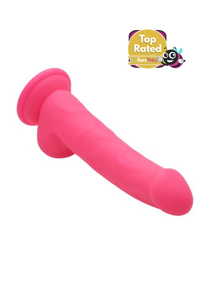 Premium Silicone Suction Dildo 8"/20cm Pink BuzzPinky