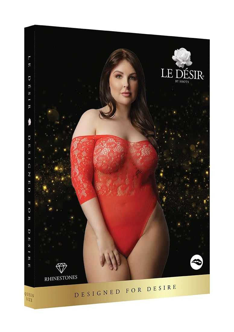 Presents Rhinestone Off Shoulder Bodysuit Plus Size le desir