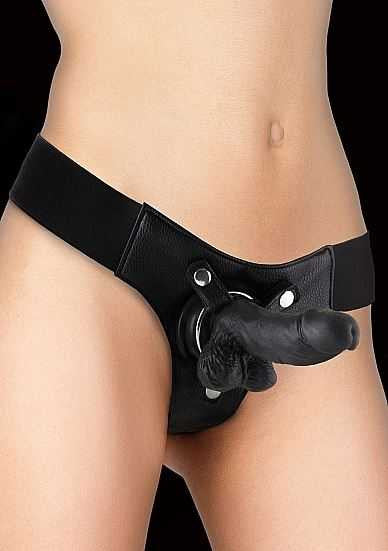 Realistic 6 Inch Strap-On Black SHOTS