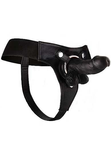 Realistic 6 Inch Strap-On Black SHOTS