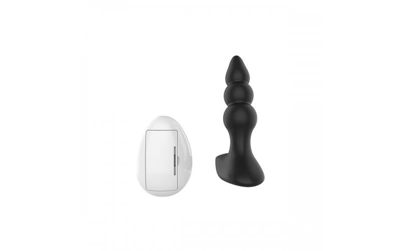 Remote Controlled Vibrating Ribbed Prostate Massager Black BuzzPinky