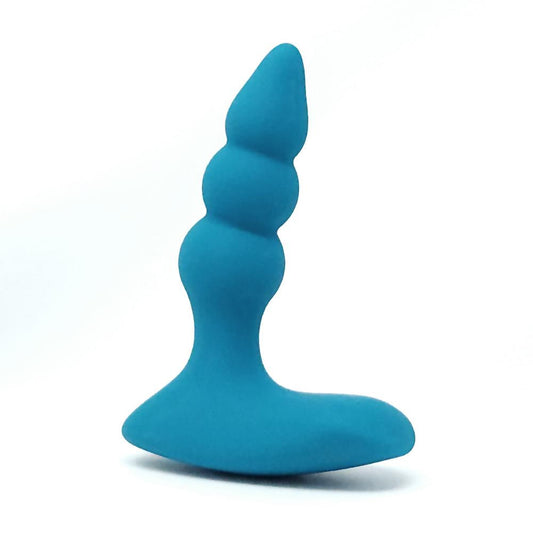 Remote Controlled Vibrating Ribbed Prostate Massager Blue BuzzPinky