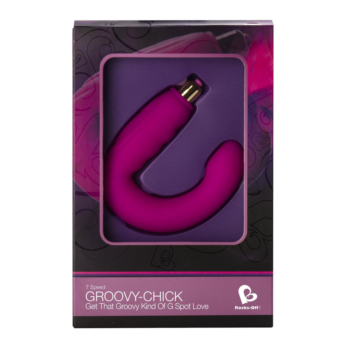 Rocks-Off Groovy-Chick silicone G-Spot stimulator with RO-80mm vibrator