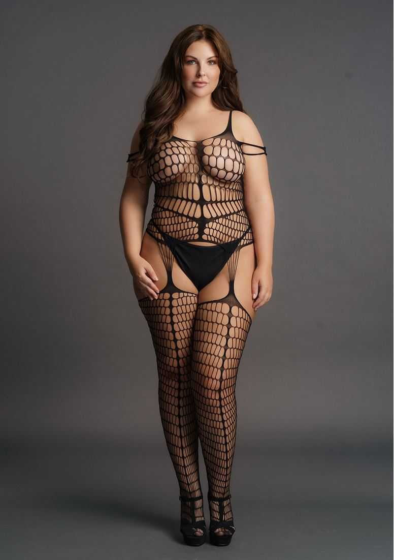 Shredded Suspender Bodystocking Plus Size le desir