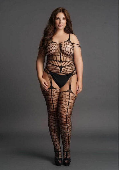 Shredded Suspender Bodystocking Plus Size le desir