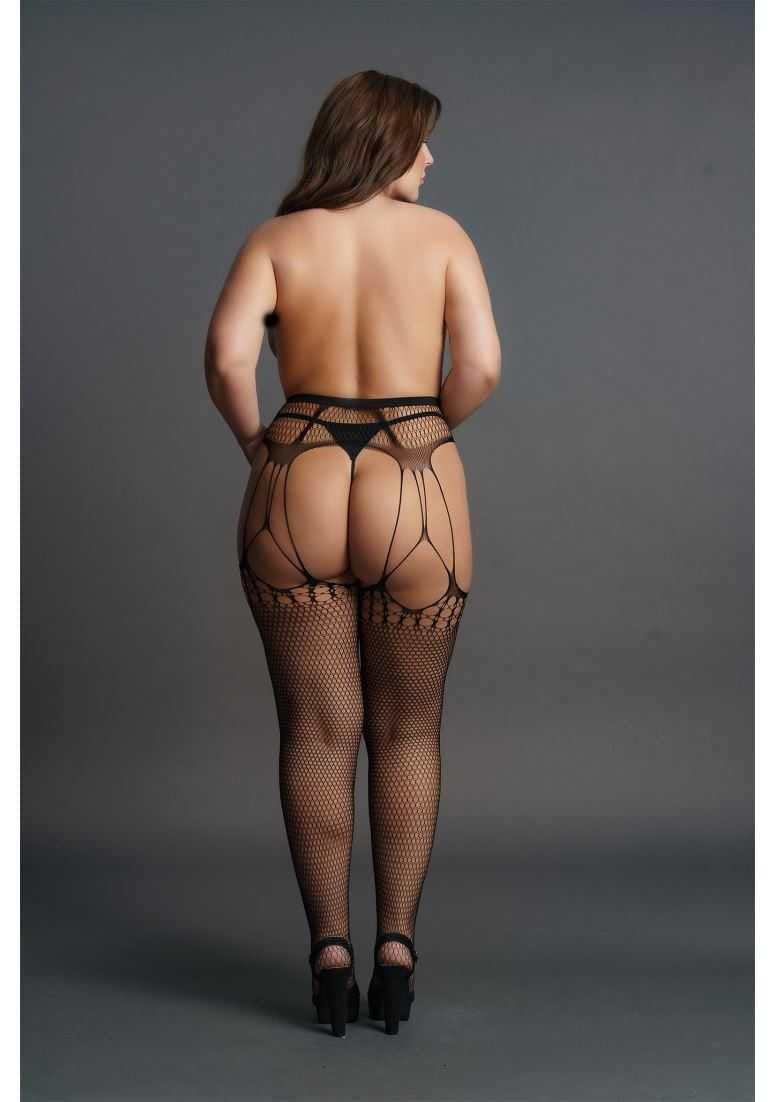 Shredded Suspender Pantyhose Plus Size le desir