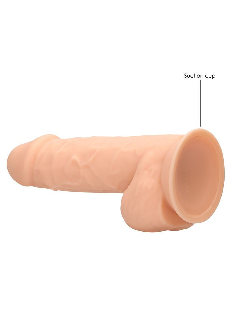 Silicone Dildo With Balls - 21.6 cm - Flesh SHOTS