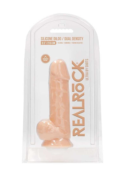 Silicone Dildo With Balls - 21.6 cm - Flesh SHOTS