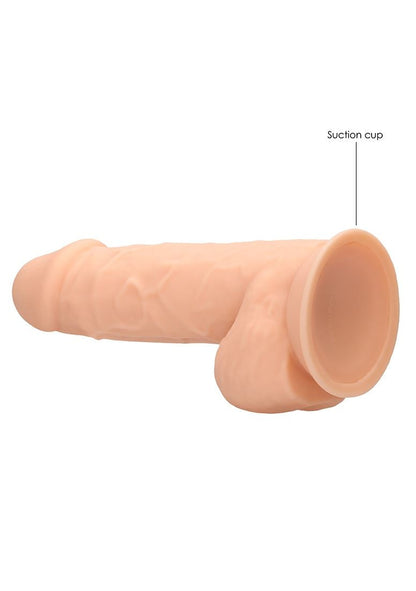 Silicone Dildo With Balls - 21.6 cm - Flesh SHOTS