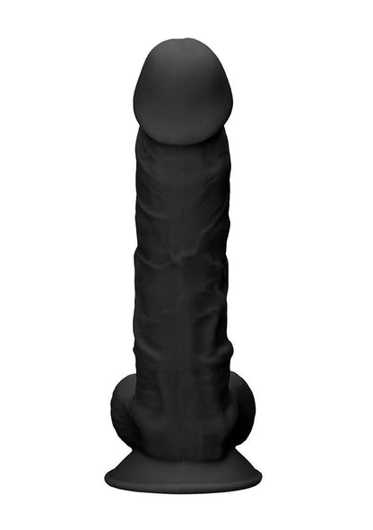Silicone Dildo With Balls - 22.8 cm - Black SHOTS