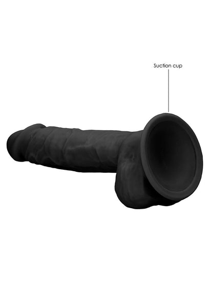 Silicone Dildo With Balls - 22.8 cm - Black SHOTS