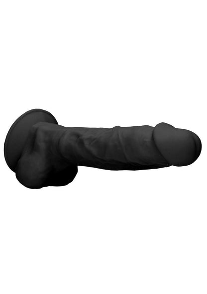 Silicone Dildo With Balls - 22.8 cm - Black SHOTS