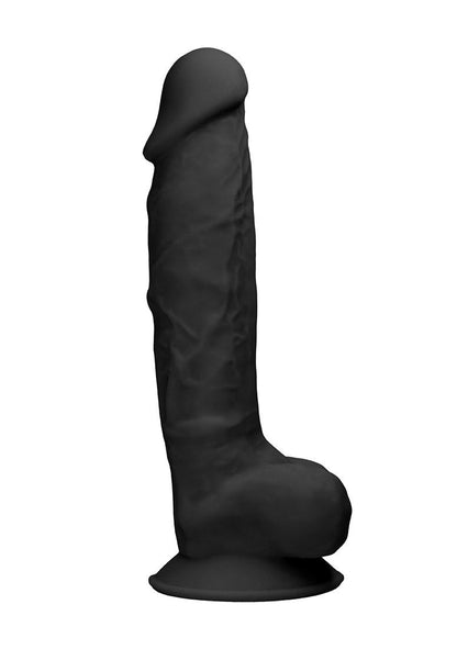 Silicone Dildo With Balls - 22.8 cm - Black SHOTS