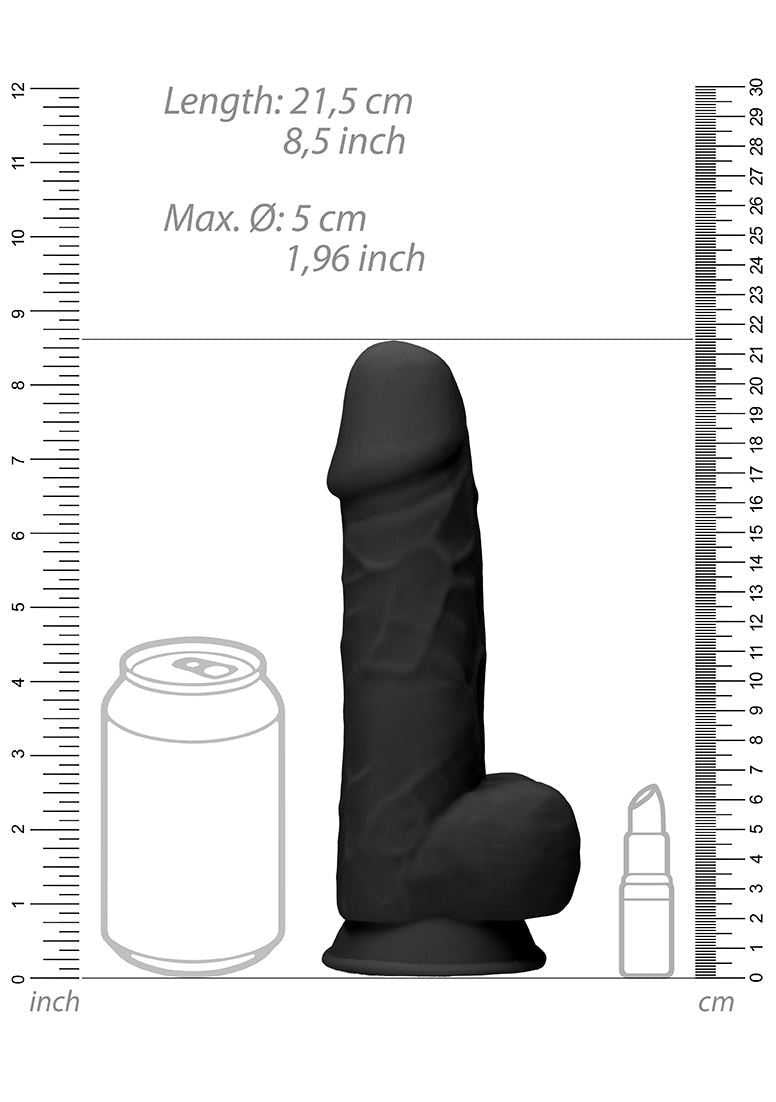 Silicone Dildo with Balls - 8.5''/ 21.6 cm real rock