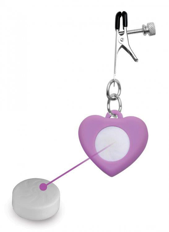 Silicone Light Up Heart Nipple Clamps xr brands