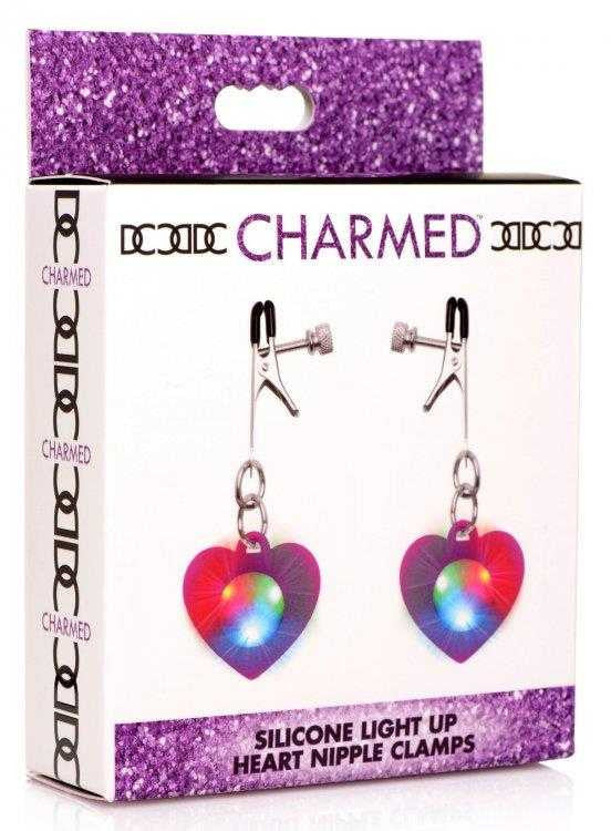 Silicone Light Up Heart Nipple Clamps xr brands