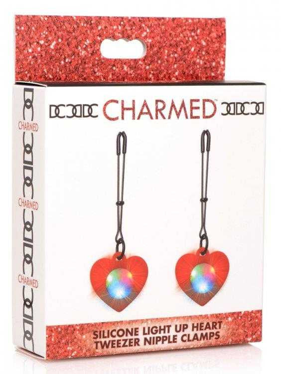Silicone Light Up Heart Tweezer Nipple Clamps xr brands