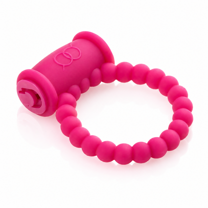 Single Speed Beaded Vibrating C Ring Pink