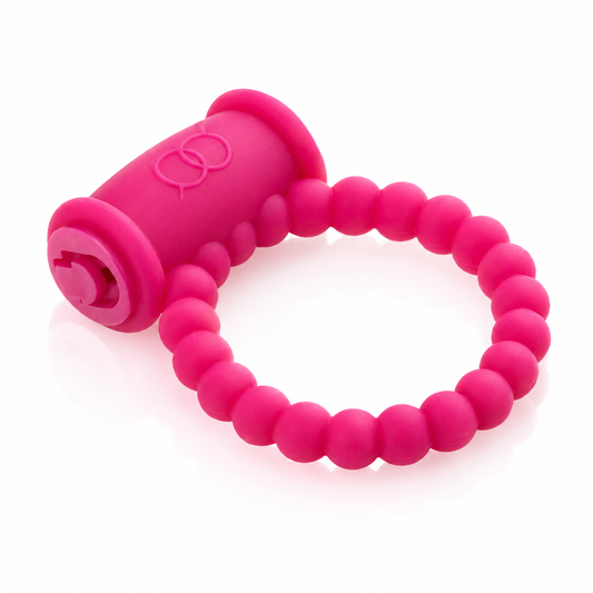 Single Speed Beaded Vibrating C Ring Pink