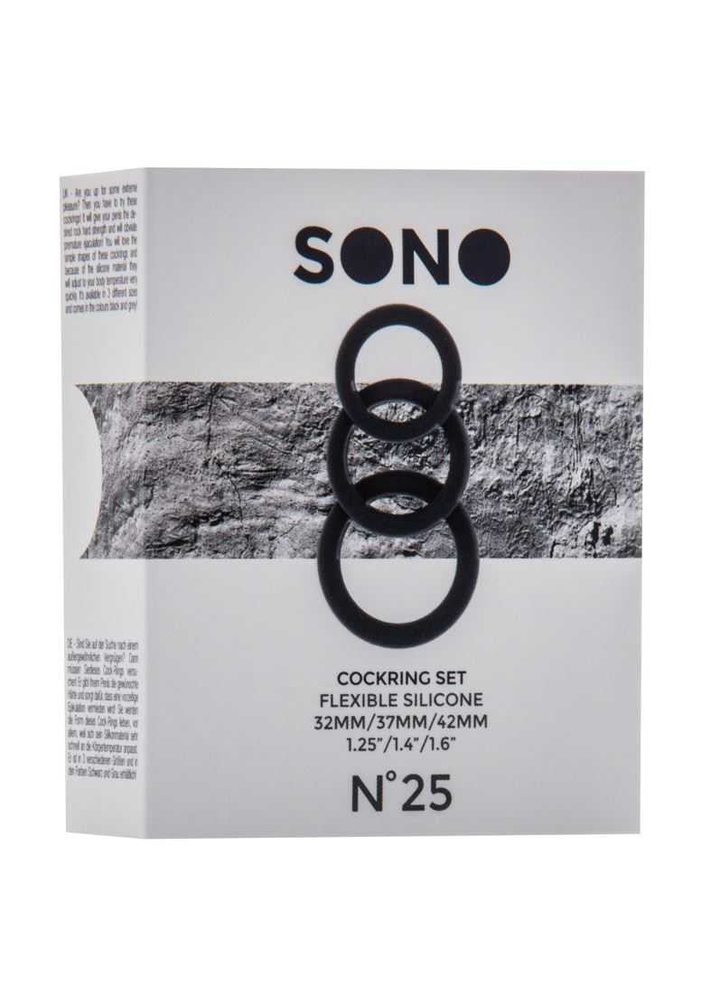 Sono No.25 - Cockring Set - Black Sono