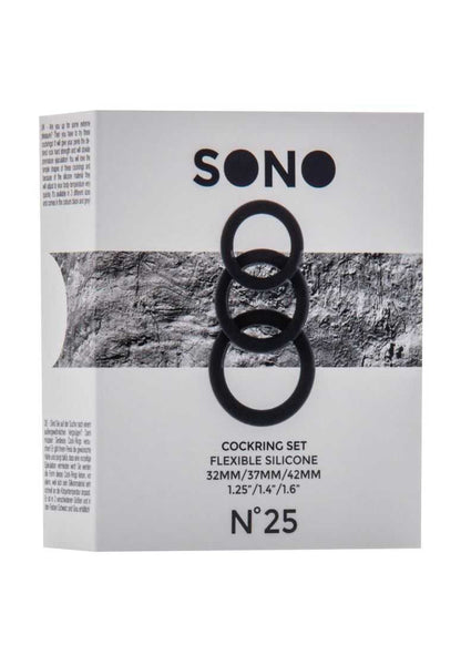 Sono No.25 - Cockring Set - Black Sono
